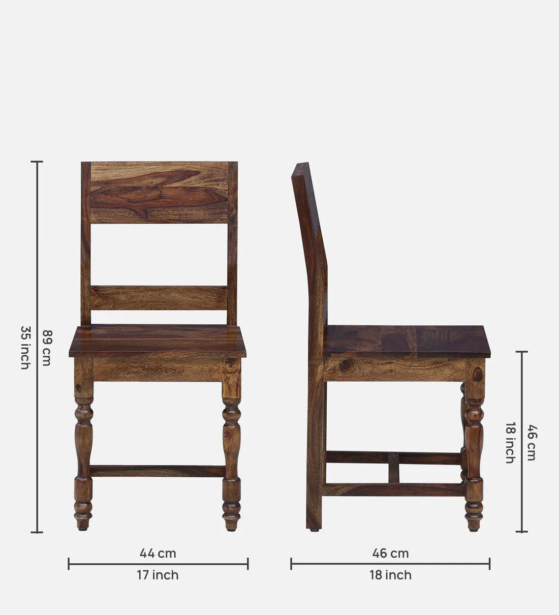 Sheesham Wood 4 Seater Dining Set In Provincial Teak Finish - Ouch Cart