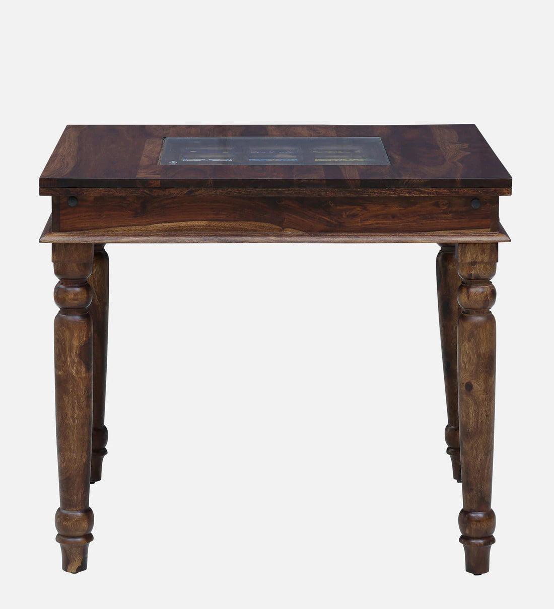 Sheesham Wood 4 Seater Dining Set In Provincial Teak Finish - Ouch Cart