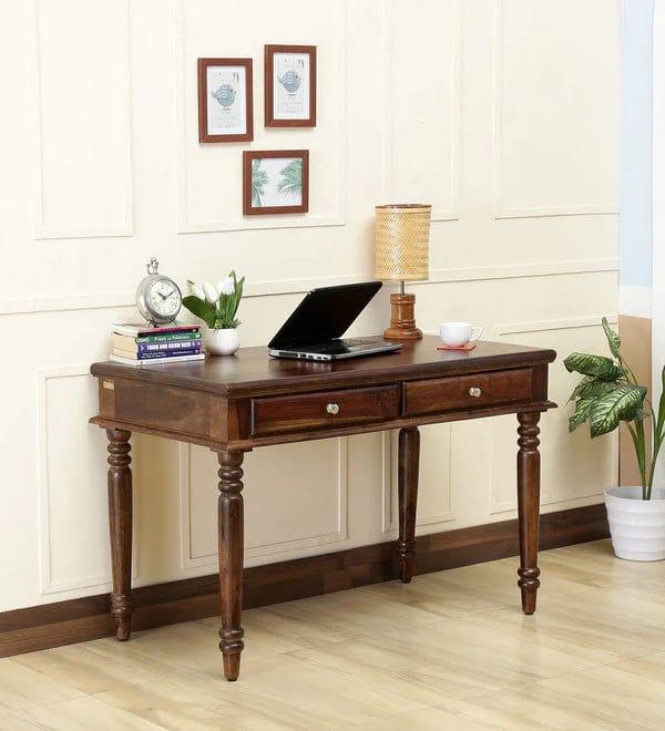 Venla Modo Solid Wood Study Table In Provincial Teak Finish - Ouch Cart