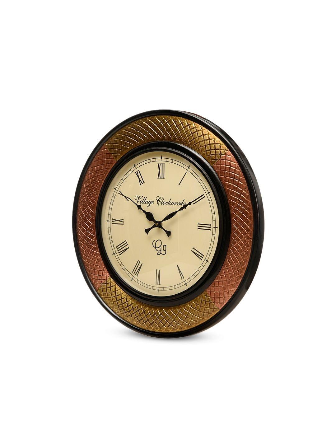 Round Polish with Metal Brass 18 Inches Wall Clock - Ouch Cart