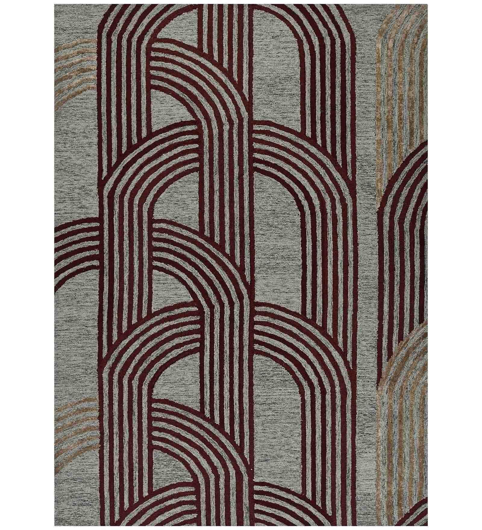 GRAPHITE Wool & Viscose Canyan 8x10 Feet Hand-Tufted Carpet - Rug - Ouch Cart