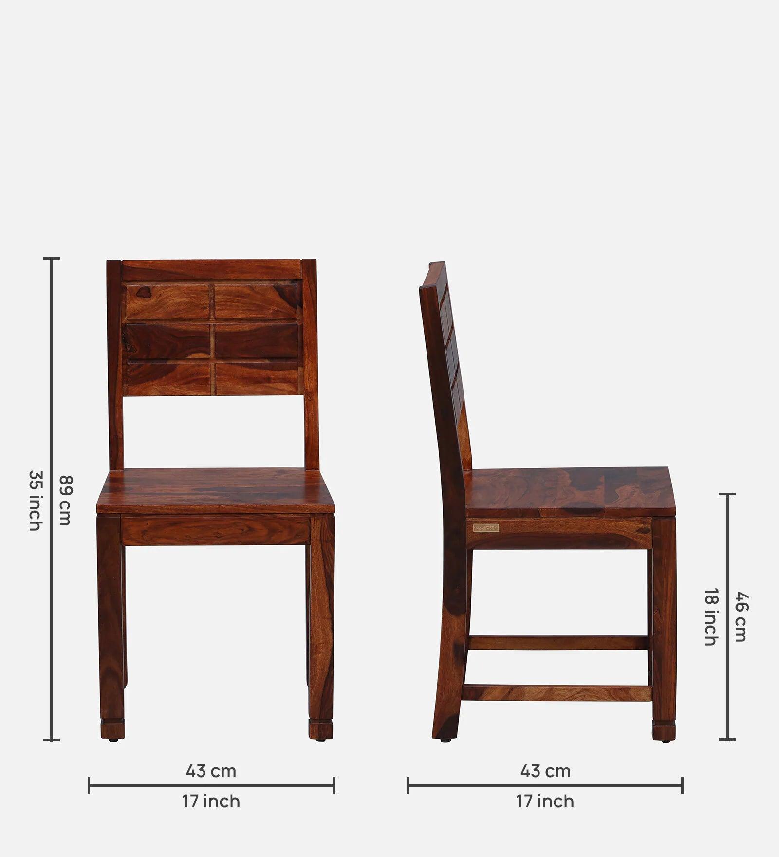 Sheesham Wood 4 Seater Dining Set In Honey Oak Finish - Ouch Cart