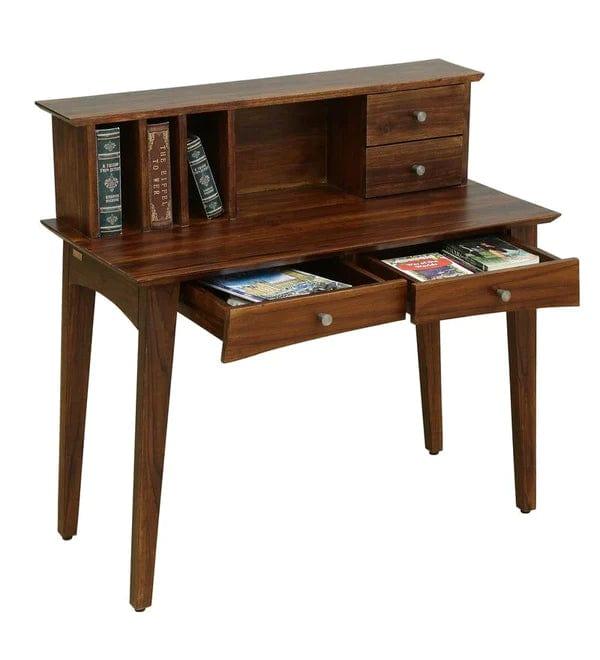 Julian Teak Wood Study Table In Provincial Teak Finish - Ouch Cart