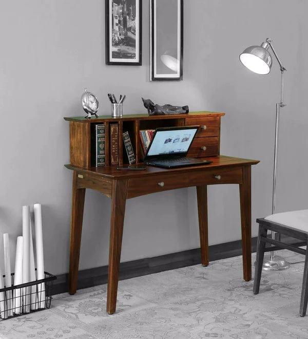 Julian Teak Wood Study Table In Provincial Teak Finish - Ouch Cart