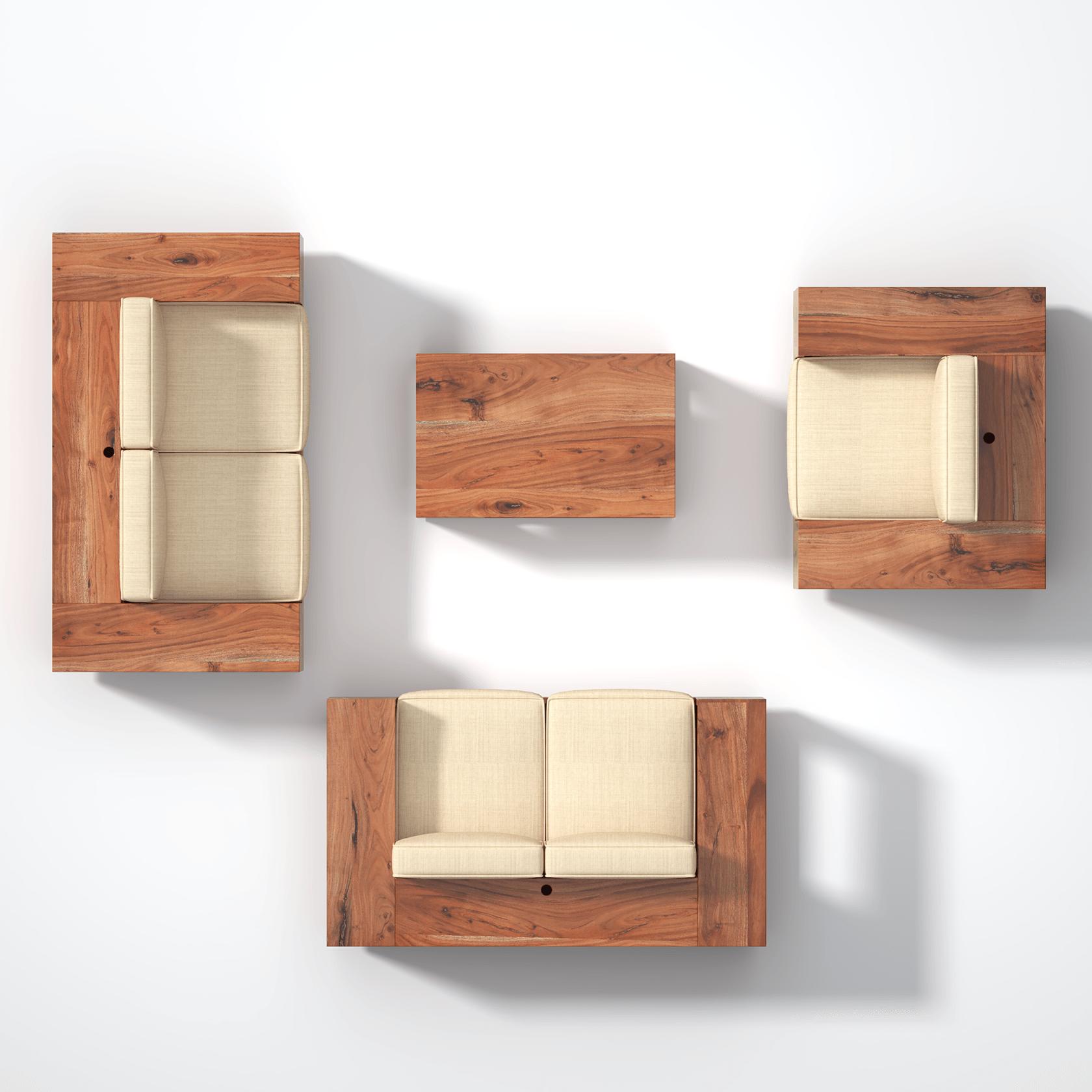 Serenerest Sofa Set with Coffee Table - Ouch Cart