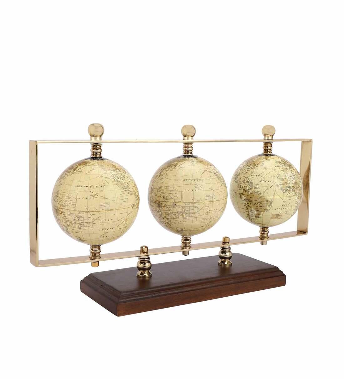 Triple Vertical Gold Iron Table Accent, - Ouch Cart