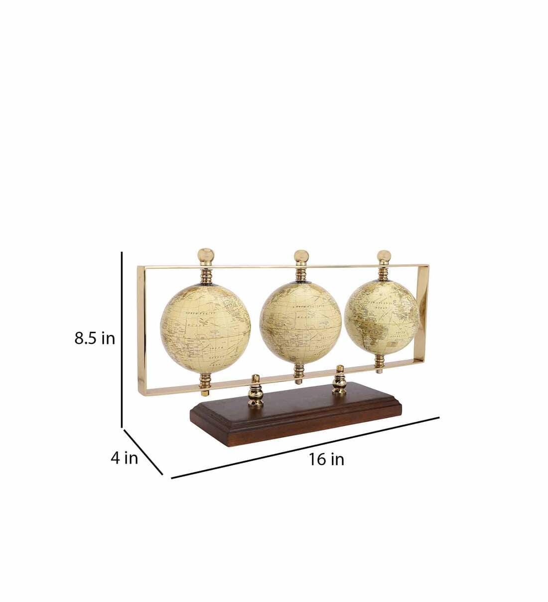 Triple Vertical Gold Iron Table Accent, - Ouch Cart