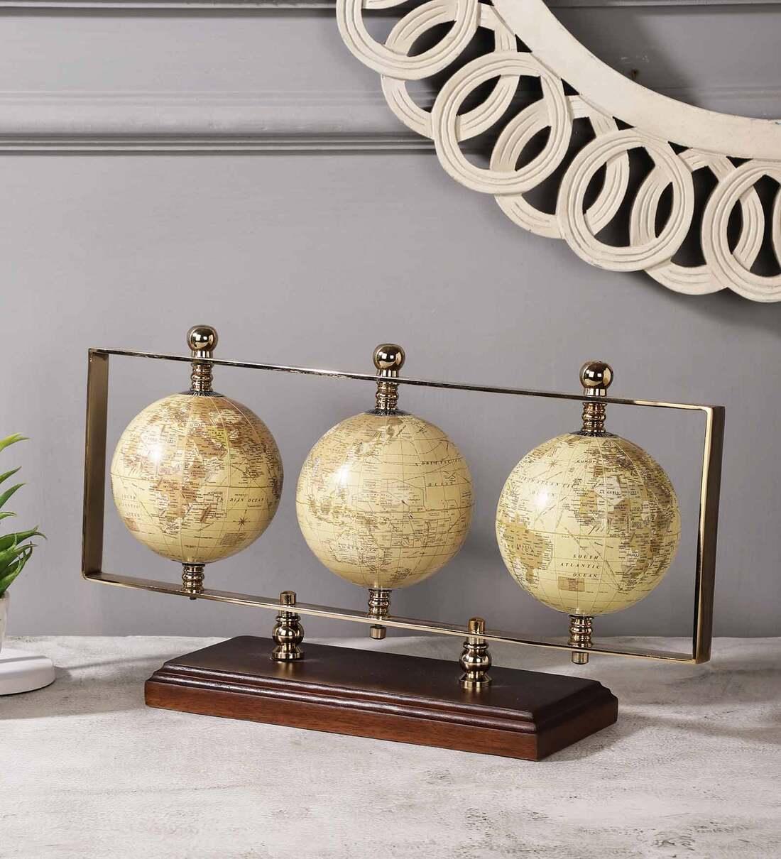 Triple Vertical Gold Iron Table Accent, - Ouch Cart