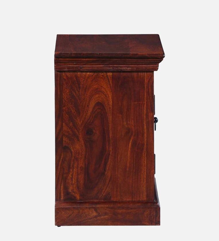 Sheesham Wood LHS Bedside Table in Scratch Resistant Honey Oak Finish - Ouch Cart