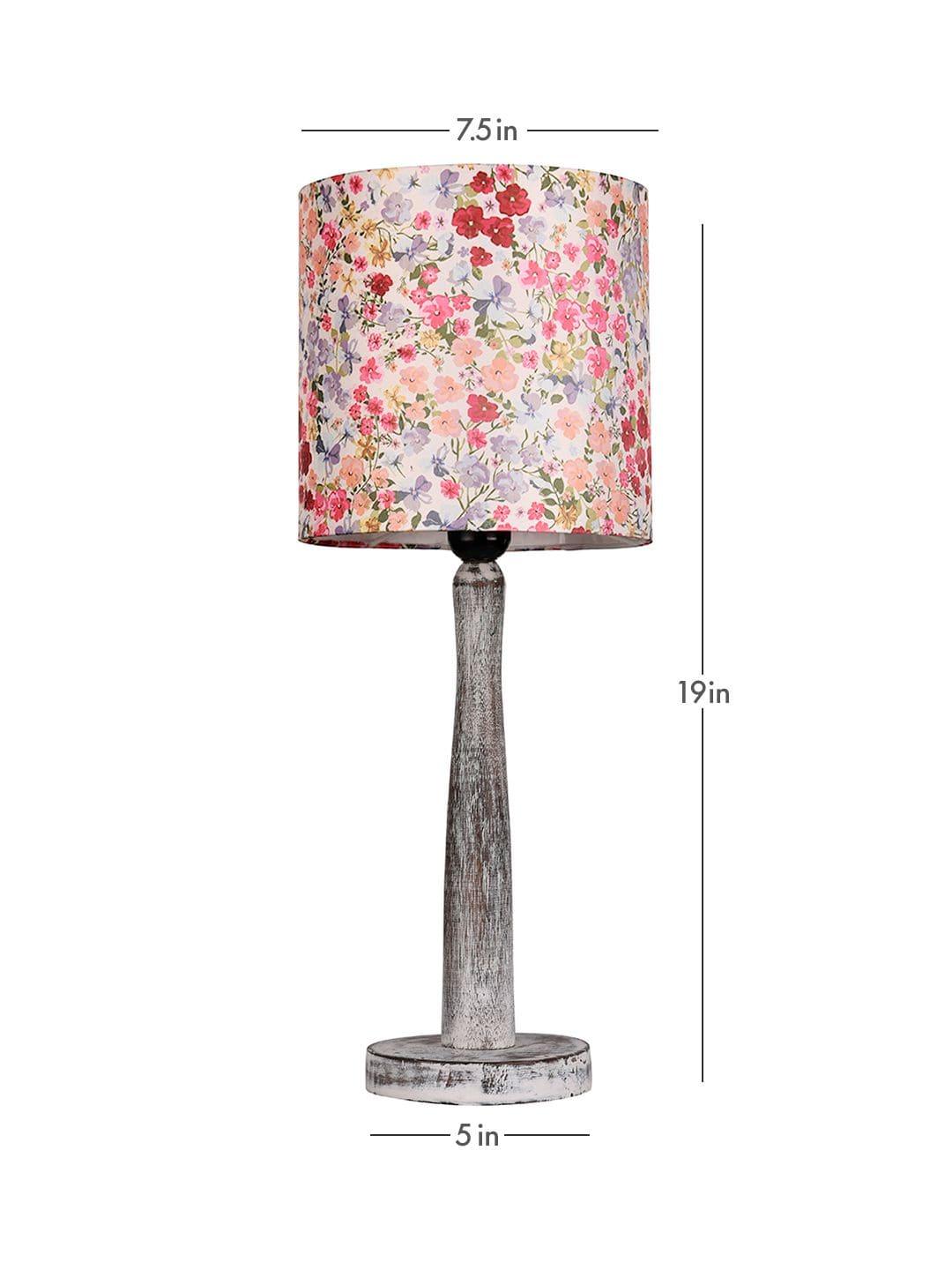 Wooden Brown Log Lamp with Green Chaos Shade - Ouch Cart