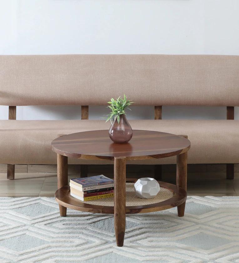 Sheesham Wood Coffee Table In Provincial Teak Finish - Ouch Cart