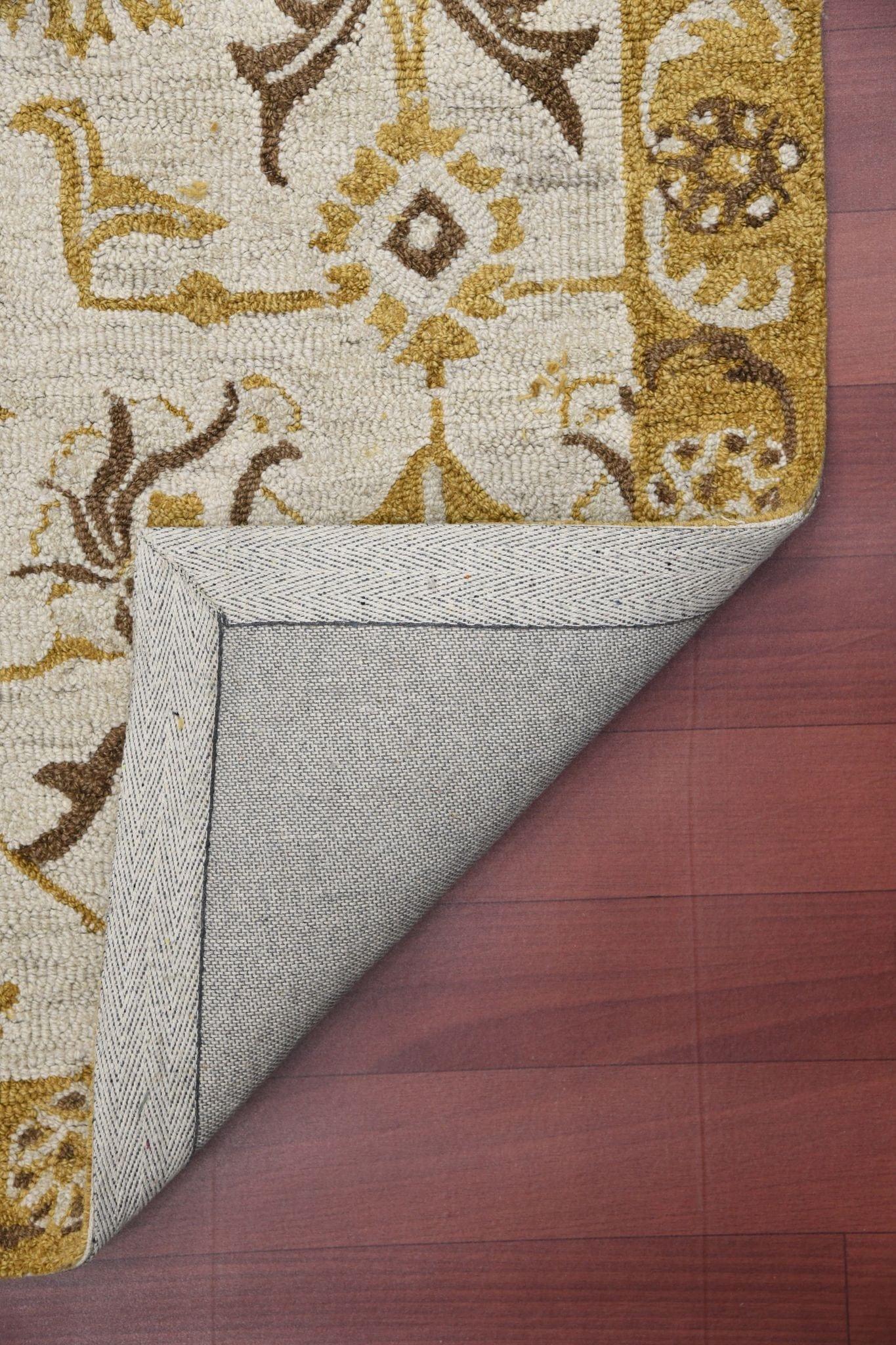 Gold Wool Romania 4x6 Feet Hand-Tufted Carpet - Rug - Ouch Cart