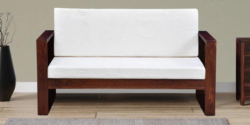 Sheesham Wood 2 Seater Sofa In Honey Oak Finish - Ouch Cart
