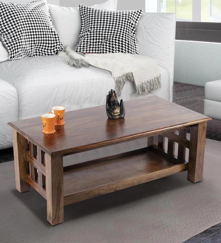 Coffee Table in Teak Finish - Ouch Cart