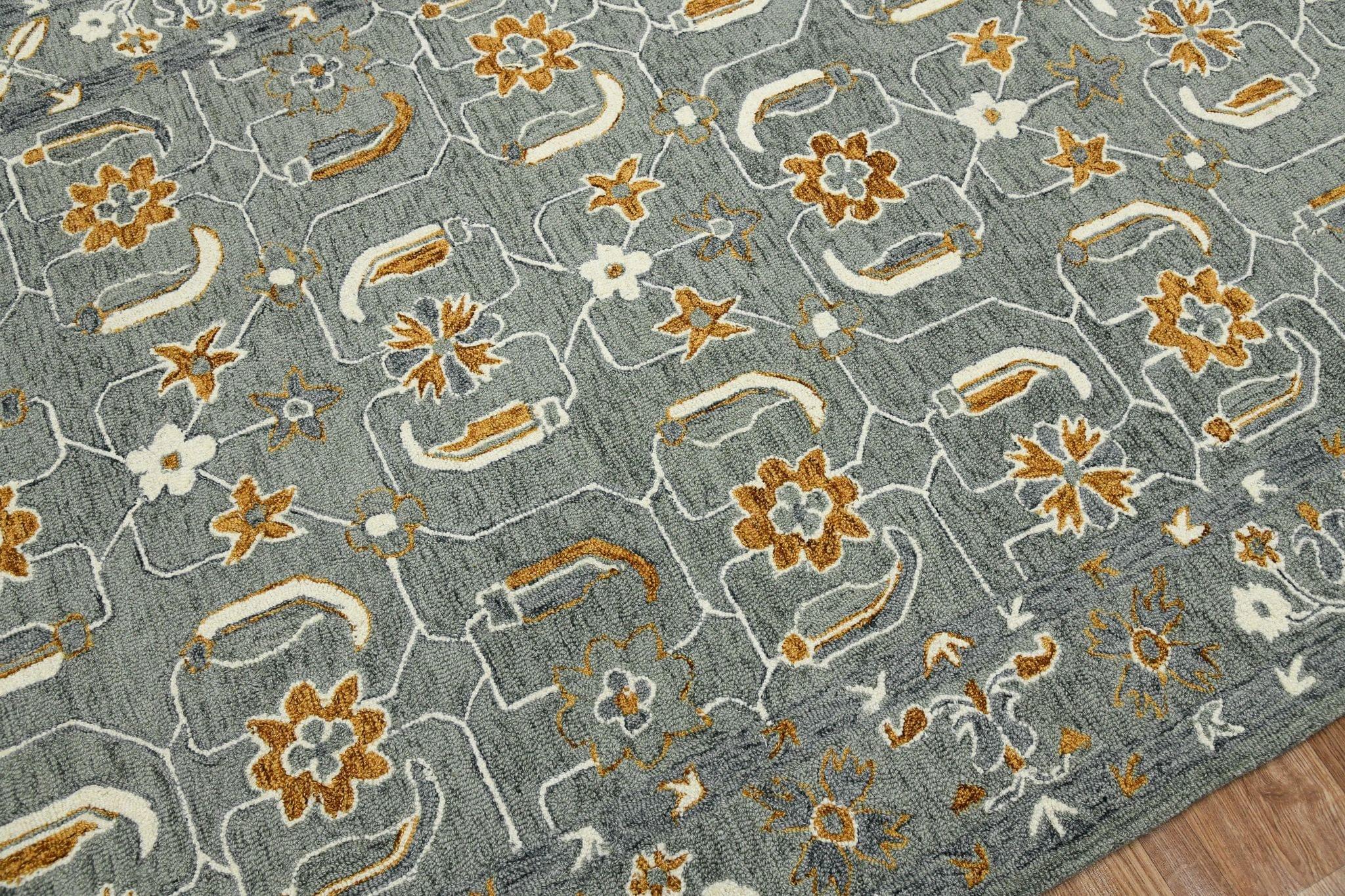 Orange Wool Romania 8X10 Feet Hand-Tufted Carpet - Rug - Ouch Cart