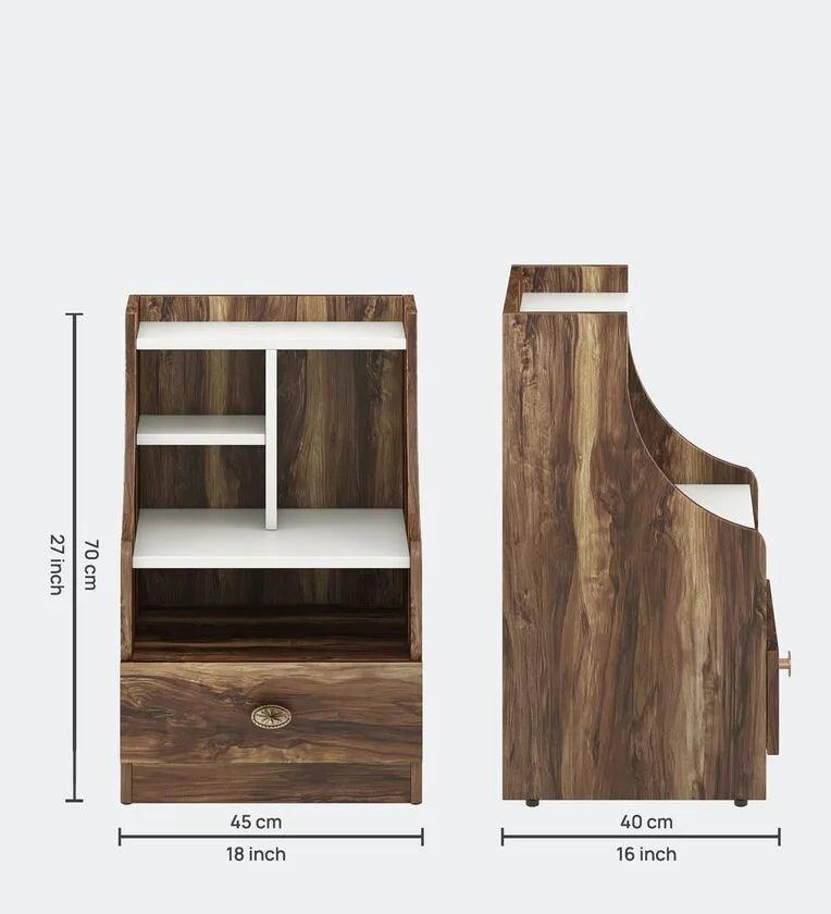 Bedside Table in Matte Finish with Drawer - Ouch Cart