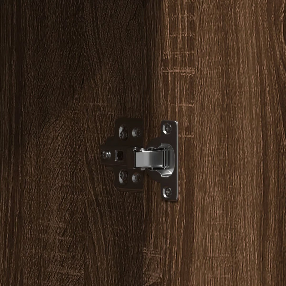 Brown Oak vidaXL Makeup Vanity with LED Lights – Dressing Table 102x33x135 cm