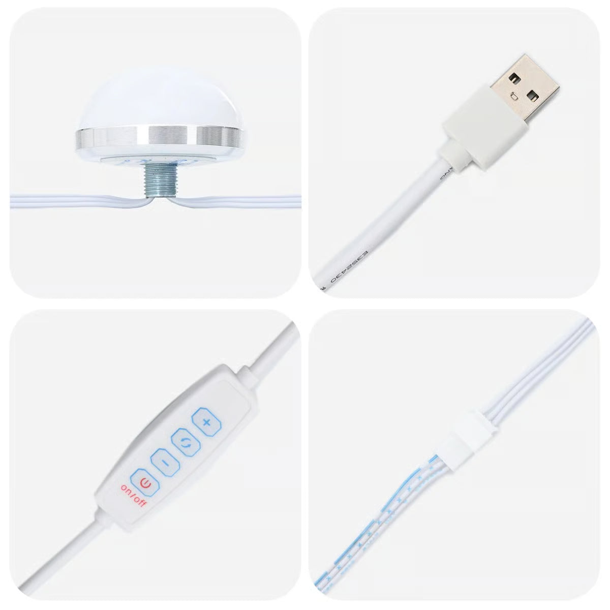 LED Lighted Dressing Table by vidaXL – Smoked Oak Makeup Vanity 19.7"x16.1"x53.1