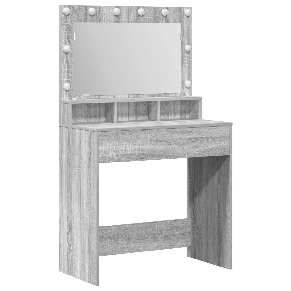 vidaXL Gray Sonoma Dressing Table โ Engineered Wood Vanity Desk 31.1"x16.1"x53.1-OUCH CART |Dressing table