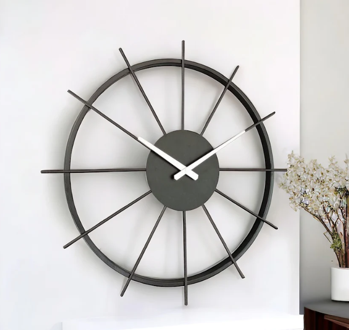 the helm black wallclock