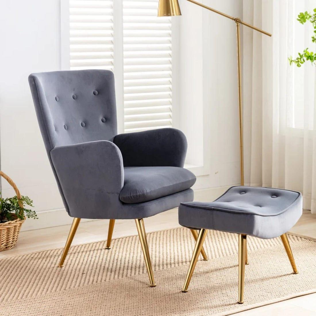 wilbar accent chair with ottoman - Ouch Cart