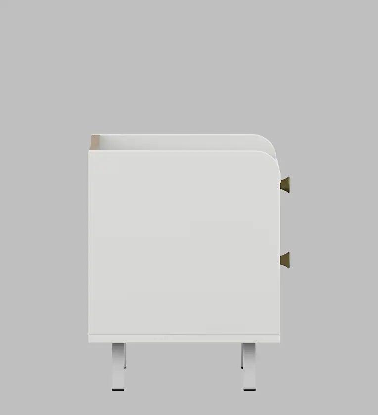 Lilly Bedside Table in Kingston White & Sebastian Oak Finish - Ouch Cart