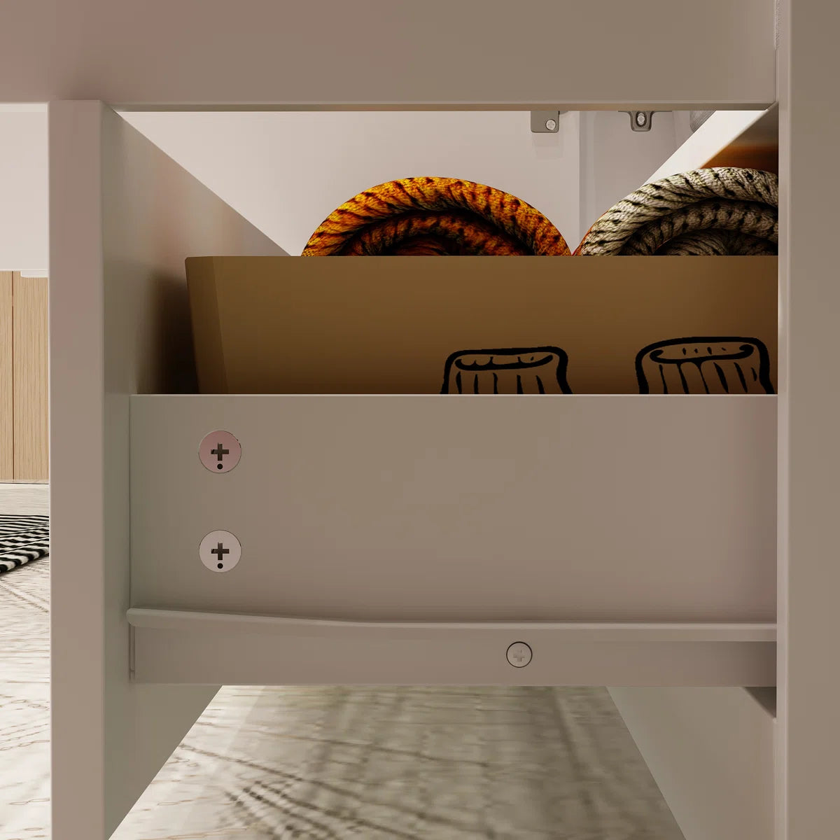 Contemporary 94.5 Wide 6-Door Wardrobe Armoire with 3 Drawers