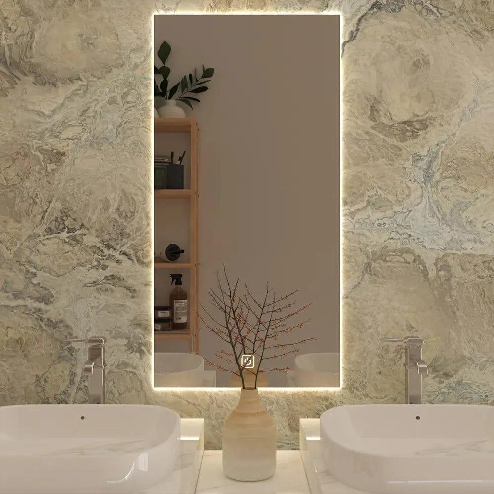 Chic & Minimalist Rectangular LED Bathroom Mirror - Ouch Cart
