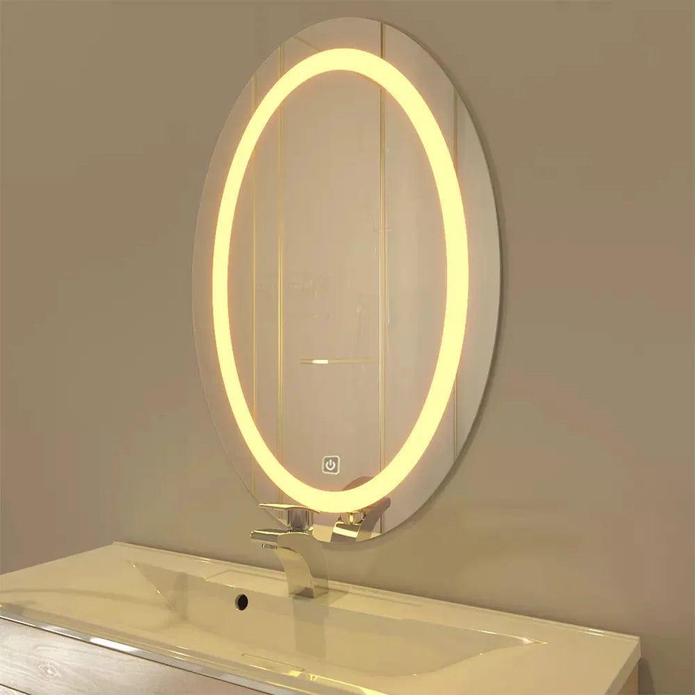 Modern Designed LED Oval Smart Touch Bathroom Mirror - Ouch Cart
