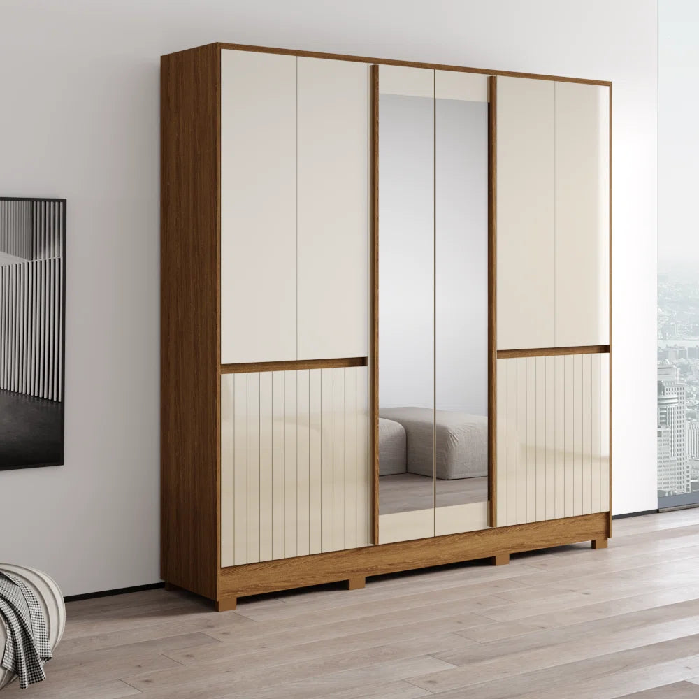 Alaska Wooden Wardrobe – Stylish Armoire for Bedroom Organization-OUCH CART | Wardrobe