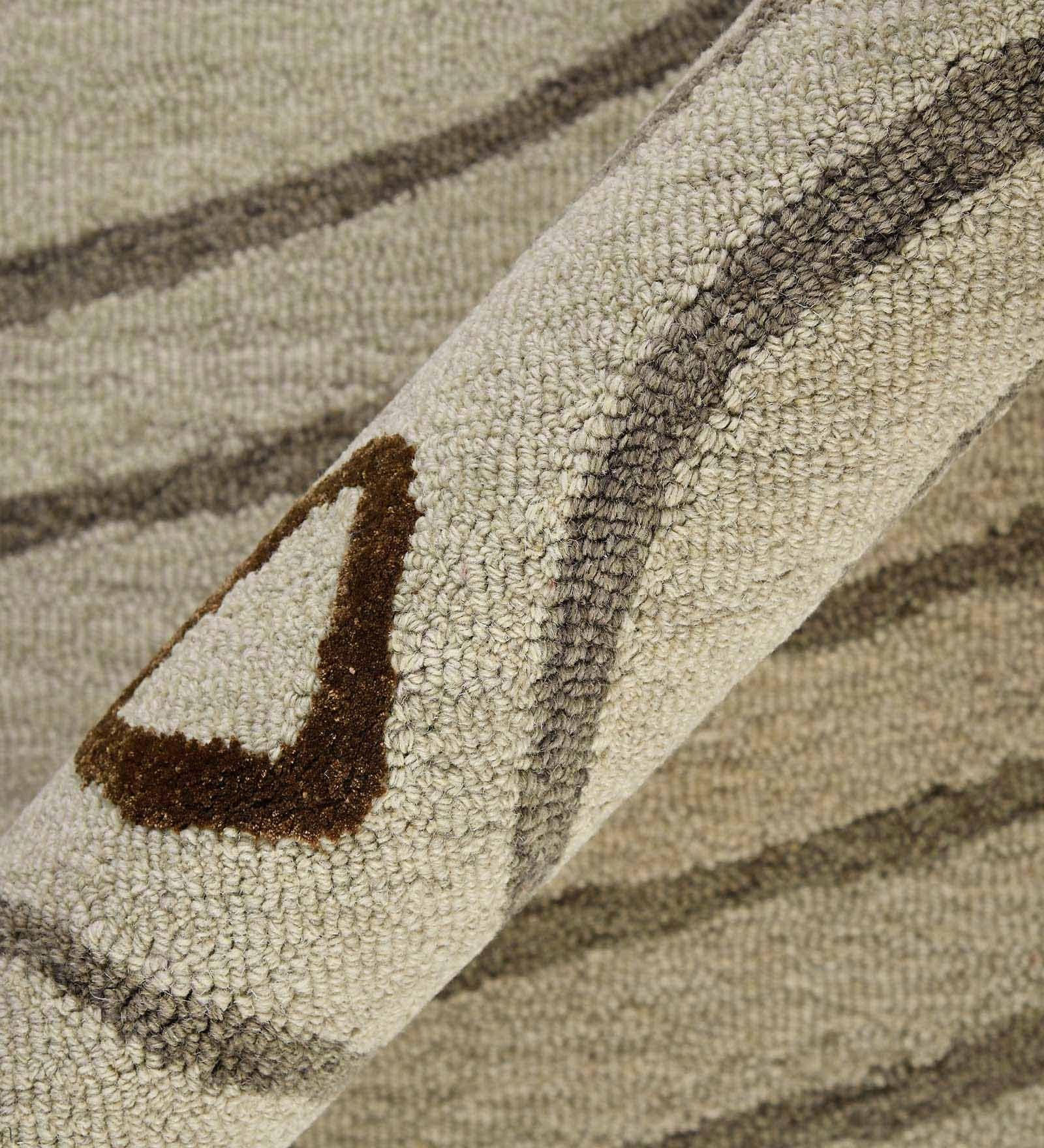 KHAKI Wool & Viscose Canyan 4x6 Feet Hand-Tufted Carpet - Rug - Ouch Cart
