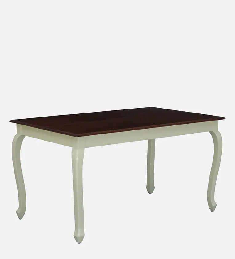 Solid Wood 6 Seater Dining Set In Tulip Finish - Ouch Cart