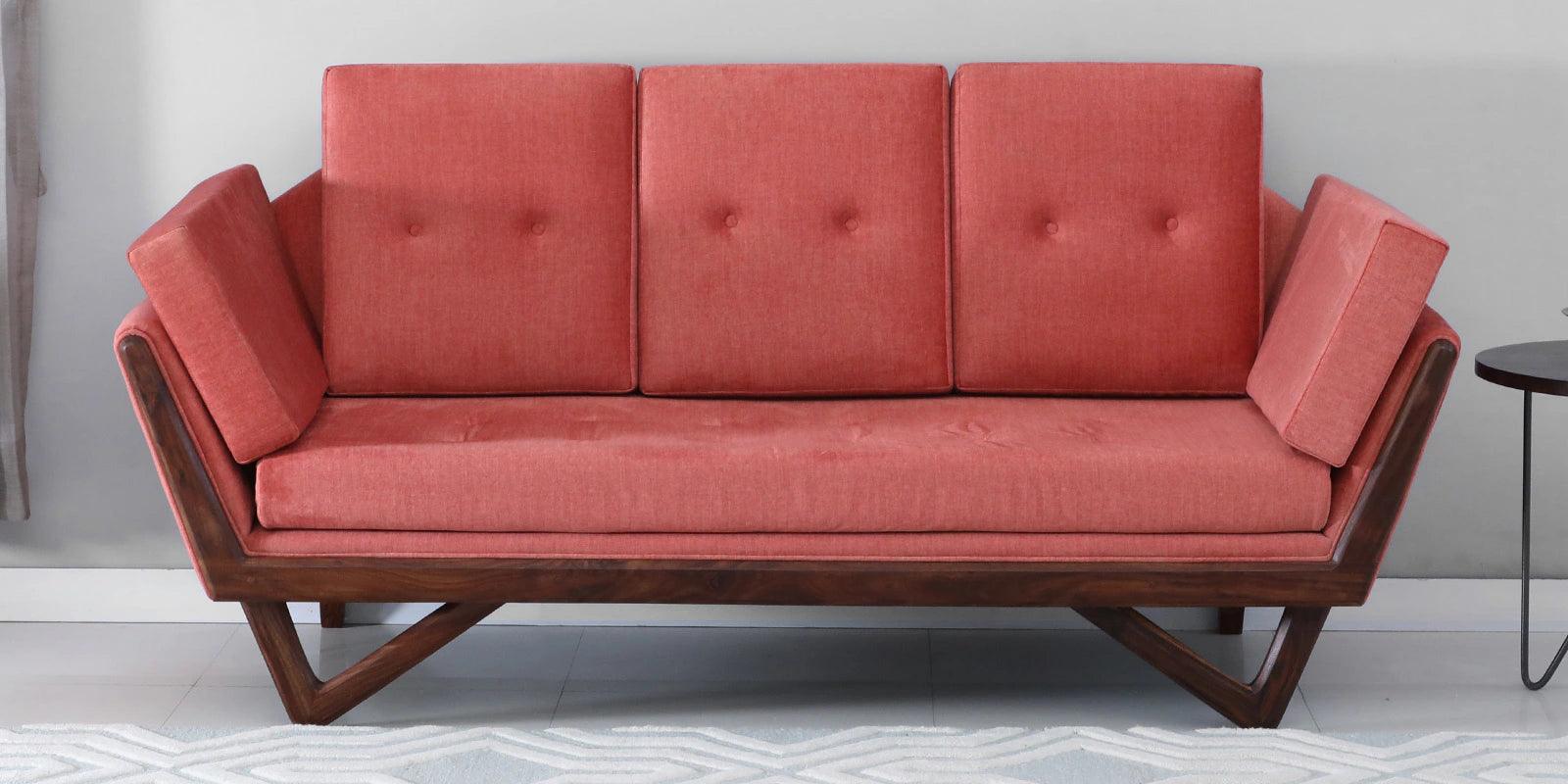 Sheesham Wood 3 Seater Sofa In Scratch Resistant Provincial Teak Finish - Ouch Cart