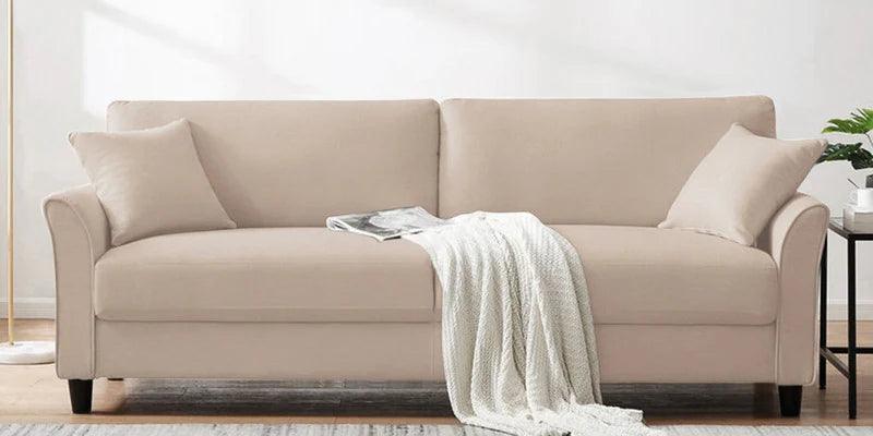Velvet 3 Seater Sofa in Adam Black Colour - Ouch Cart