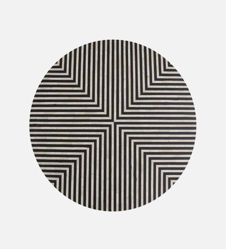 Stripe Bone Inlay Coffee Table in White & Black Colour - Ouch Cart