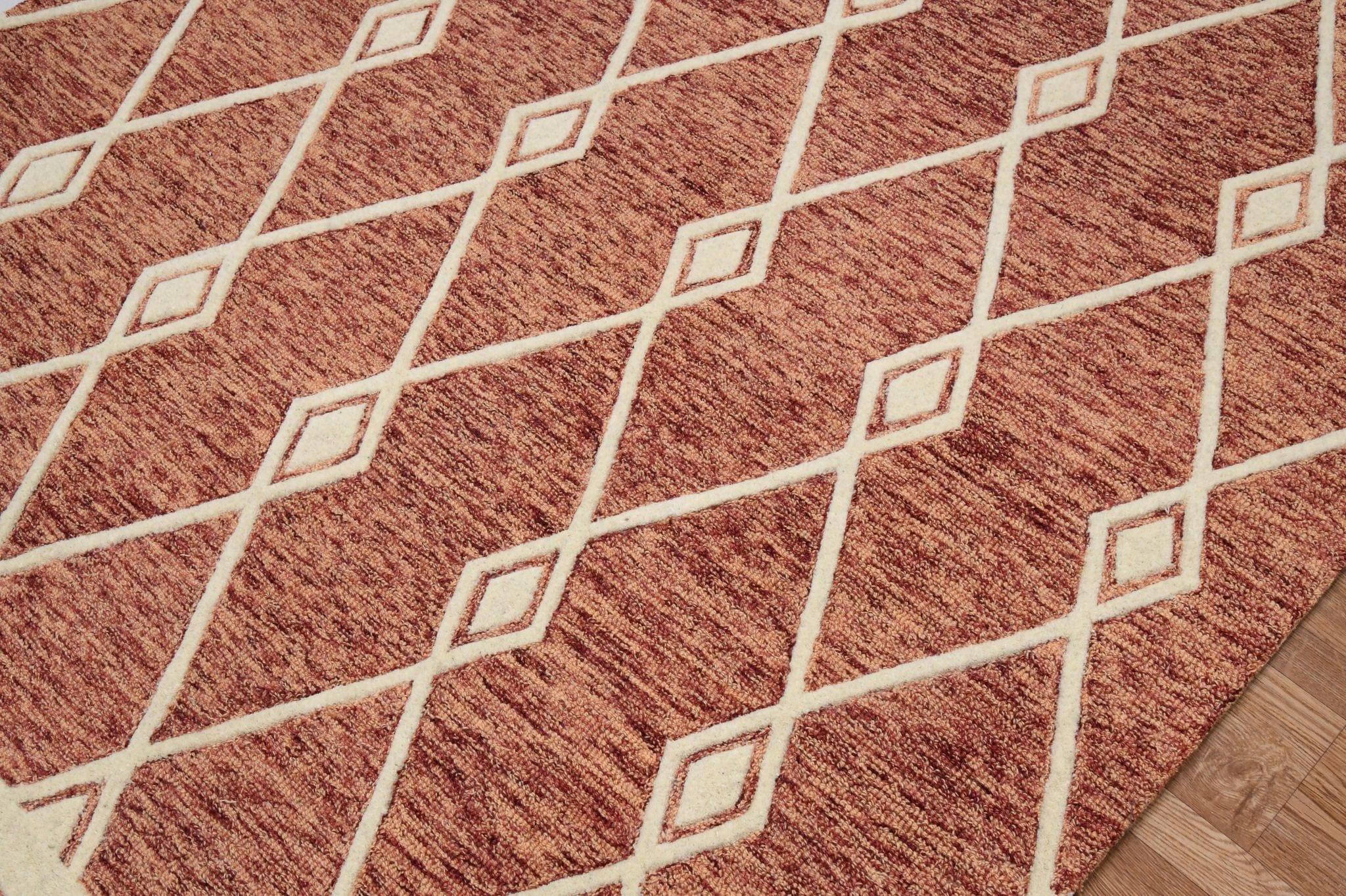 Rust Wool Vista 8X10 Feet Hand-Tufted Carpet - Rug - Ouch Cart