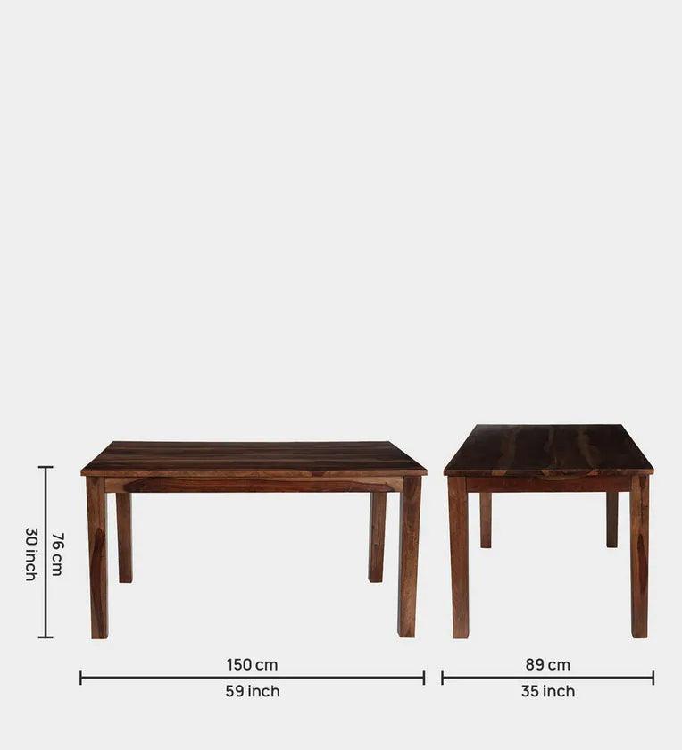 Sheesham Wood 6 Seater Dining Set In Scratch Resistant Provincial Teak Finish With Bench - Ouch Cart