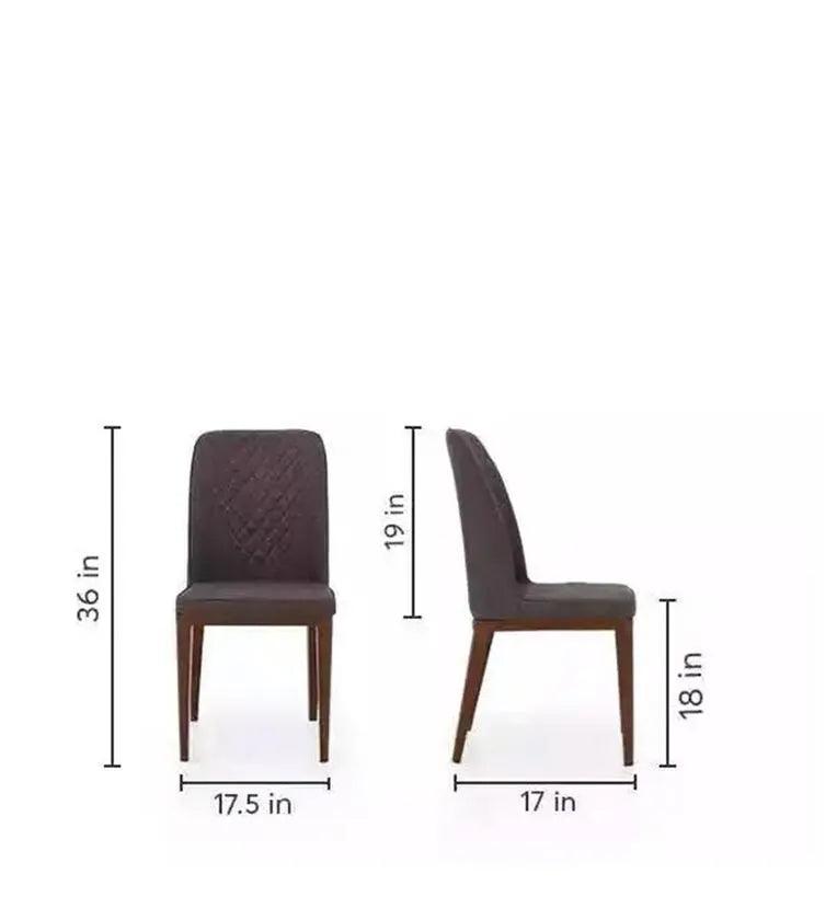 Marble Top 4 Seater Dining Set in Grey & Brown Colour - Ouch Cart