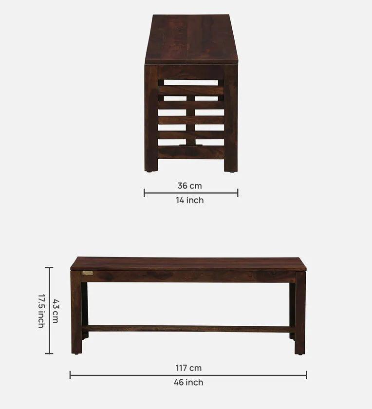 Sheesham Wood 6 Seater Dining Set In Scratch Resistant Provincial Teak Finish With Bench - Ouch Cart
