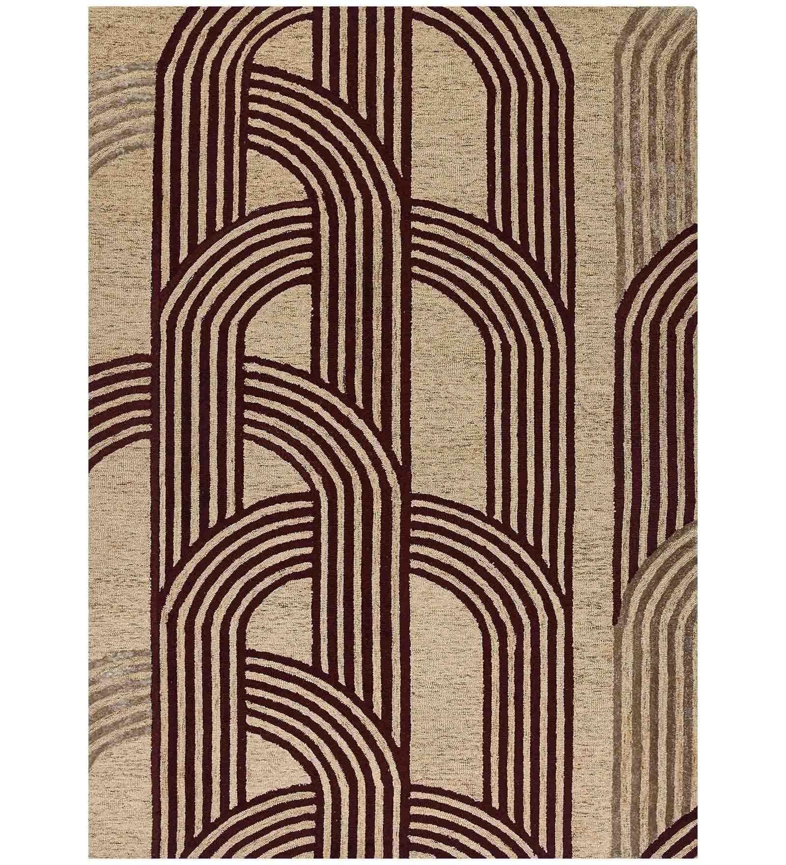 RED ROBIN Wool & Viscose Canyan 8x10 Feet Hand-Tufted Carpet - Rug - Ouch Cart