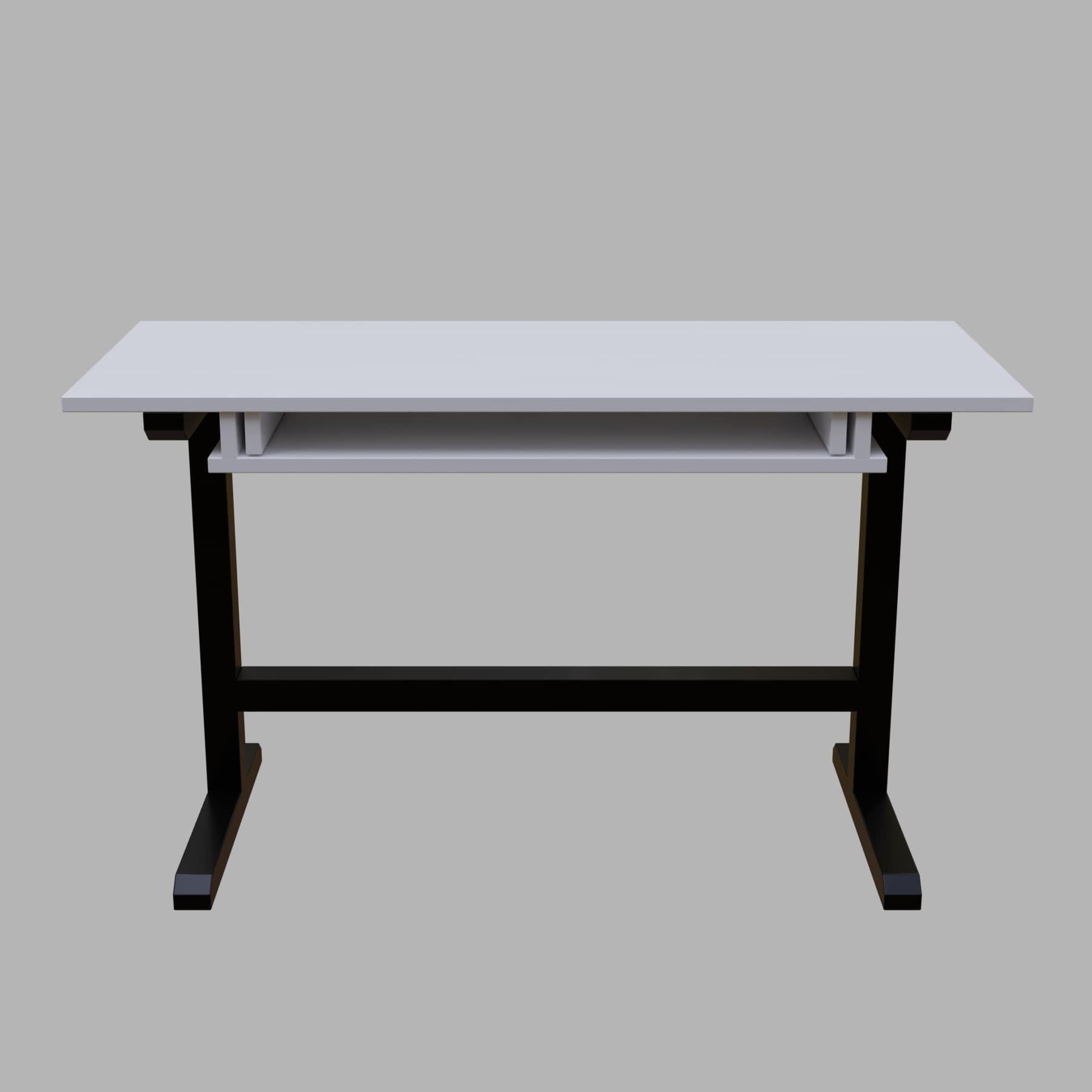 Zinnia Study Table with Keyboard Tray in White Color - Ouch Cart