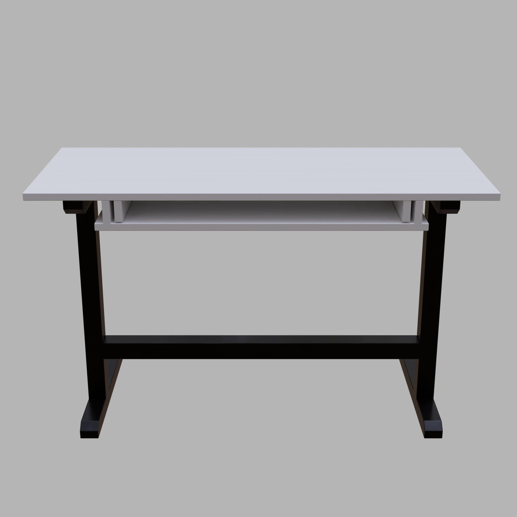 Zinnia Study Table with Keyboard Tray in White Color - Ouch Cart