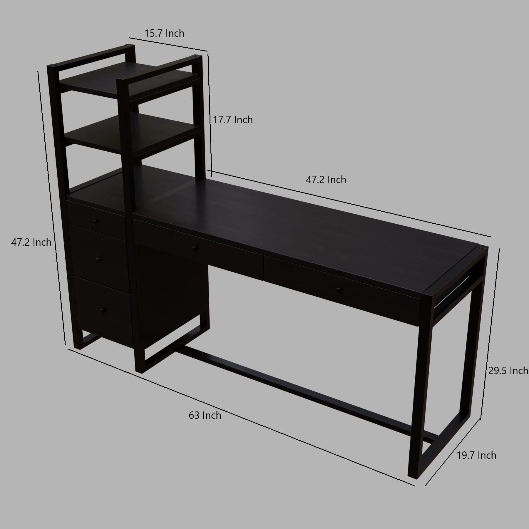 Best study table with storage design have drawer & open storage shelve, perfect for home office furniture
