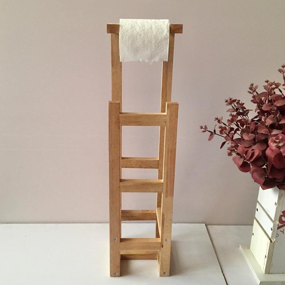 Stylish Wooden Toilet Paper Holder Rack By Miza - Ouch Cart