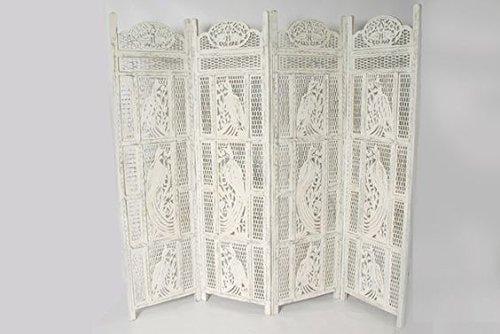 Wood Room Divider Partitions for Living Room 4 Panels - Style Room Separators Screen Panel for Kitchen Wooden Partition Room Divider - Ouch Cart