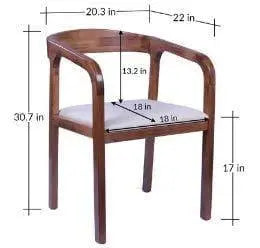 Handicrafts arm chair set of 2 pcs for living room & office with unique style made in 100% sheesham wood standard - Ouch Cart