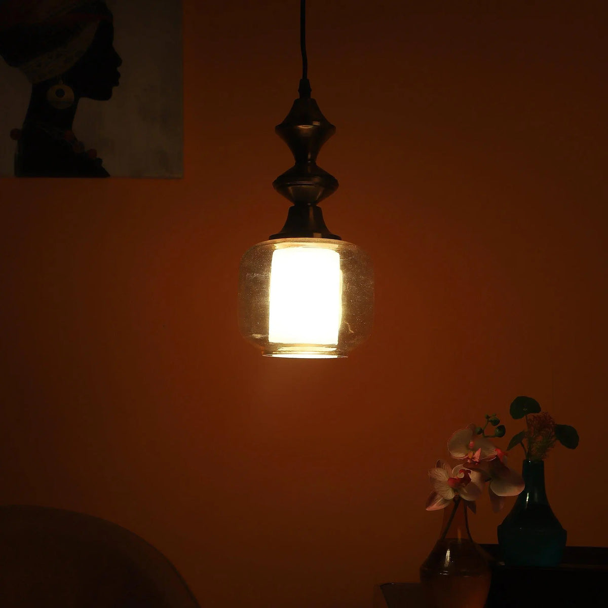 Iron Glass Hanging Lights Copper and Gold Finish - Ouch Cart