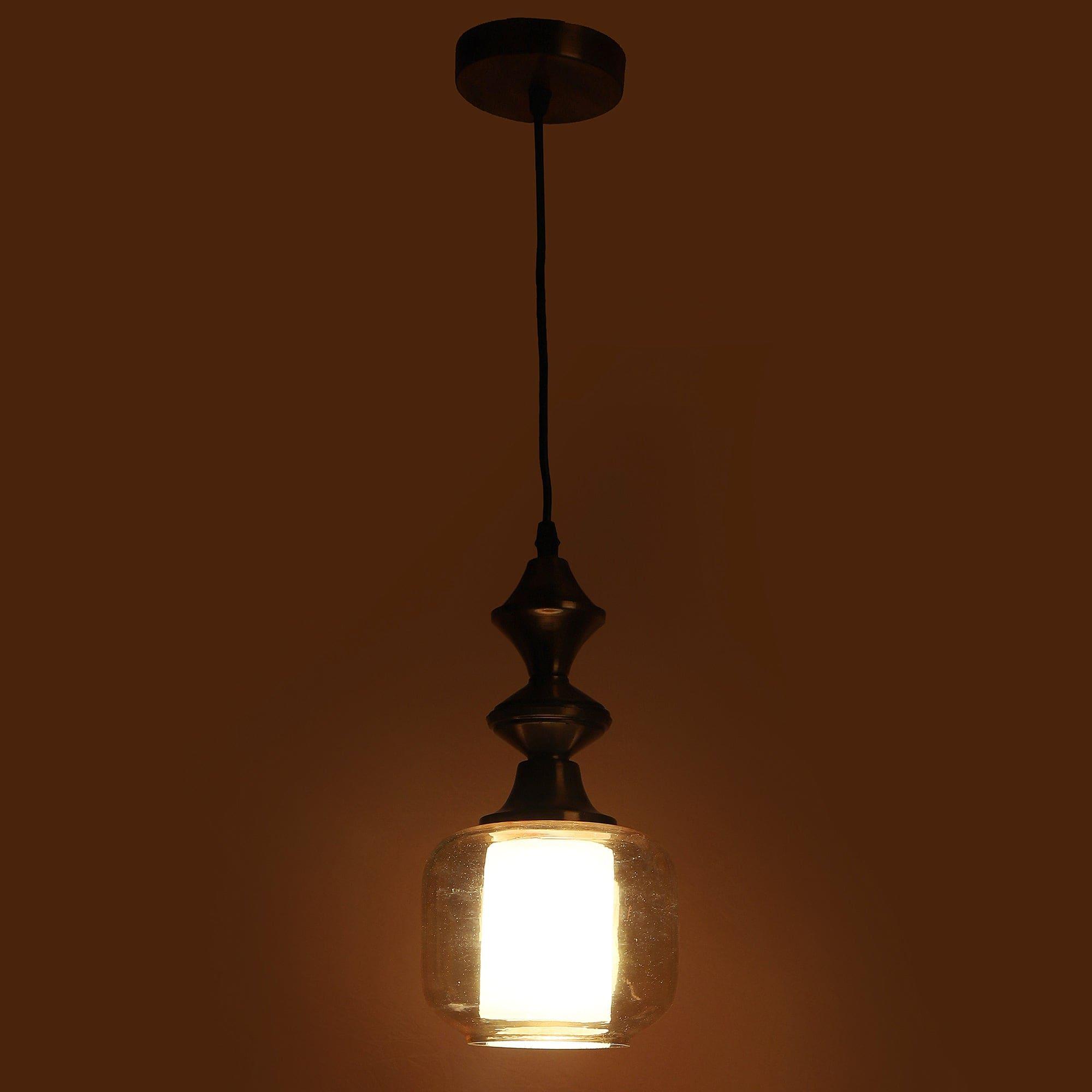 Iron Glass Hanging Lights Copper and Gold Finish - Ouch Cart