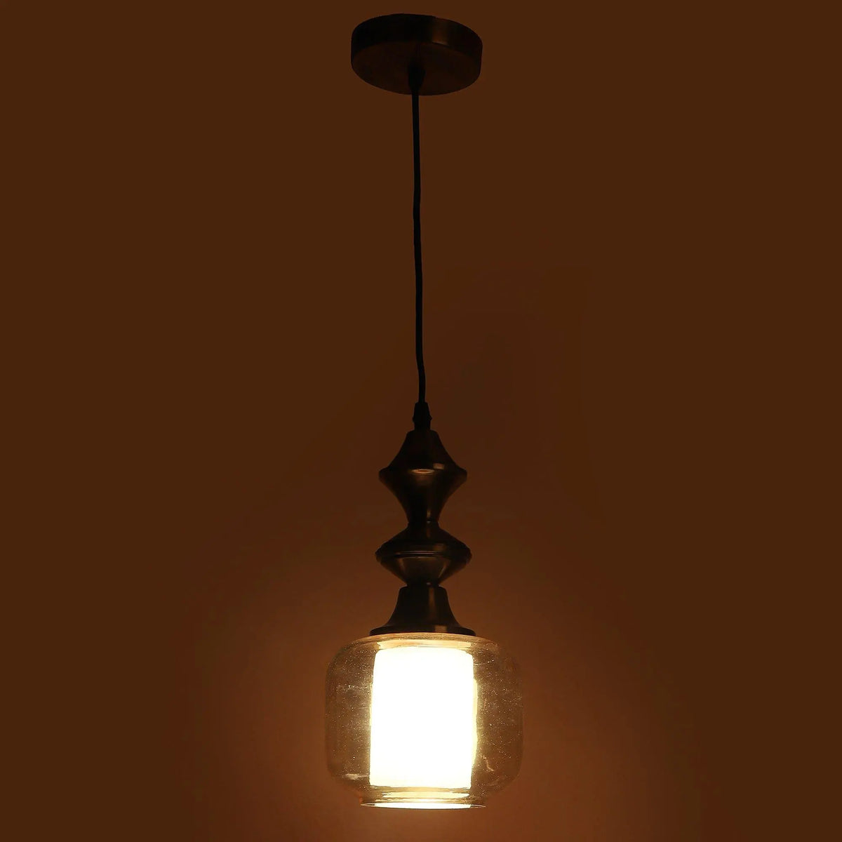 Iron Glass Hanging Lights Copper and Gold Finish - Ouch Cart