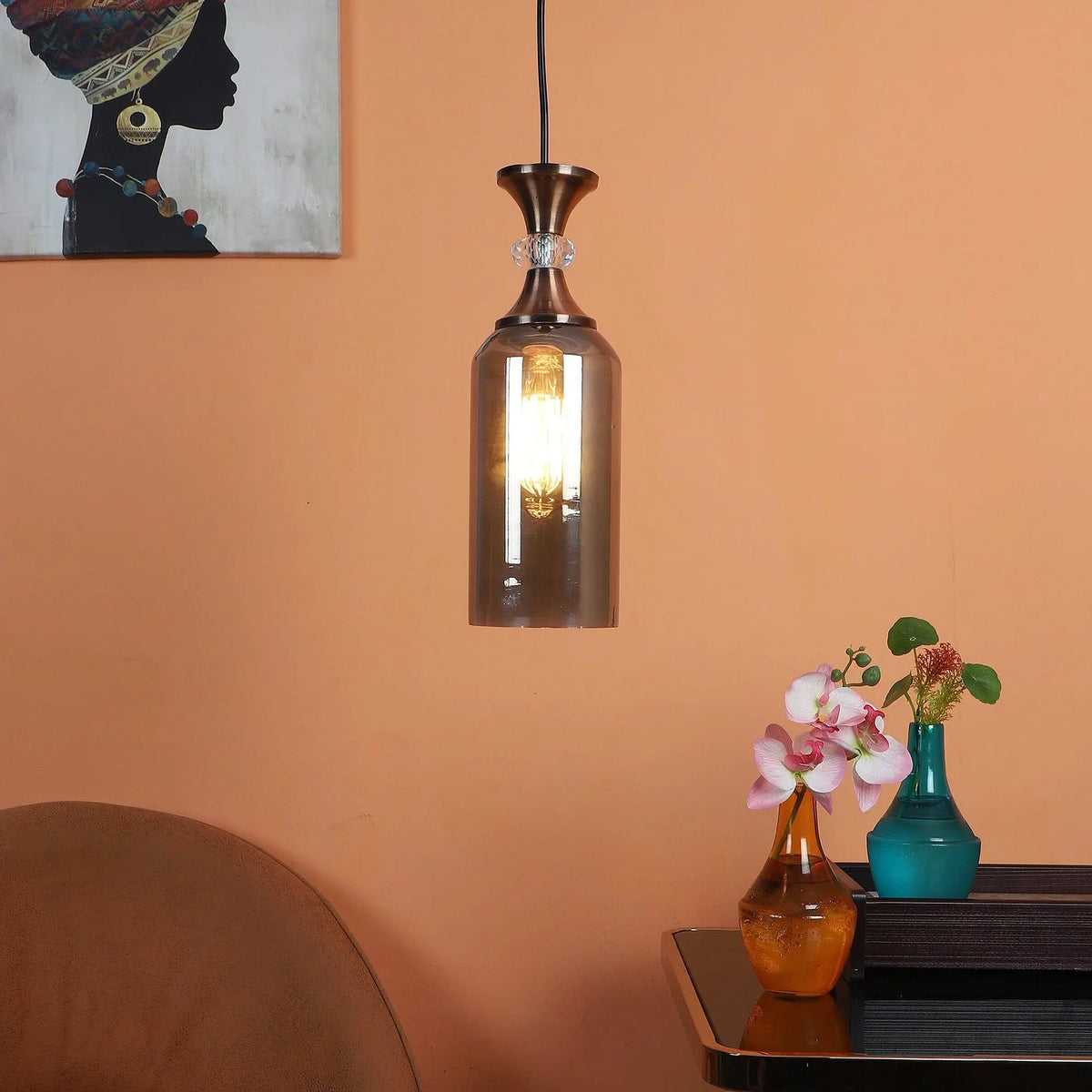 Copper Finish Iron Hanging Lights - Ouch Cart